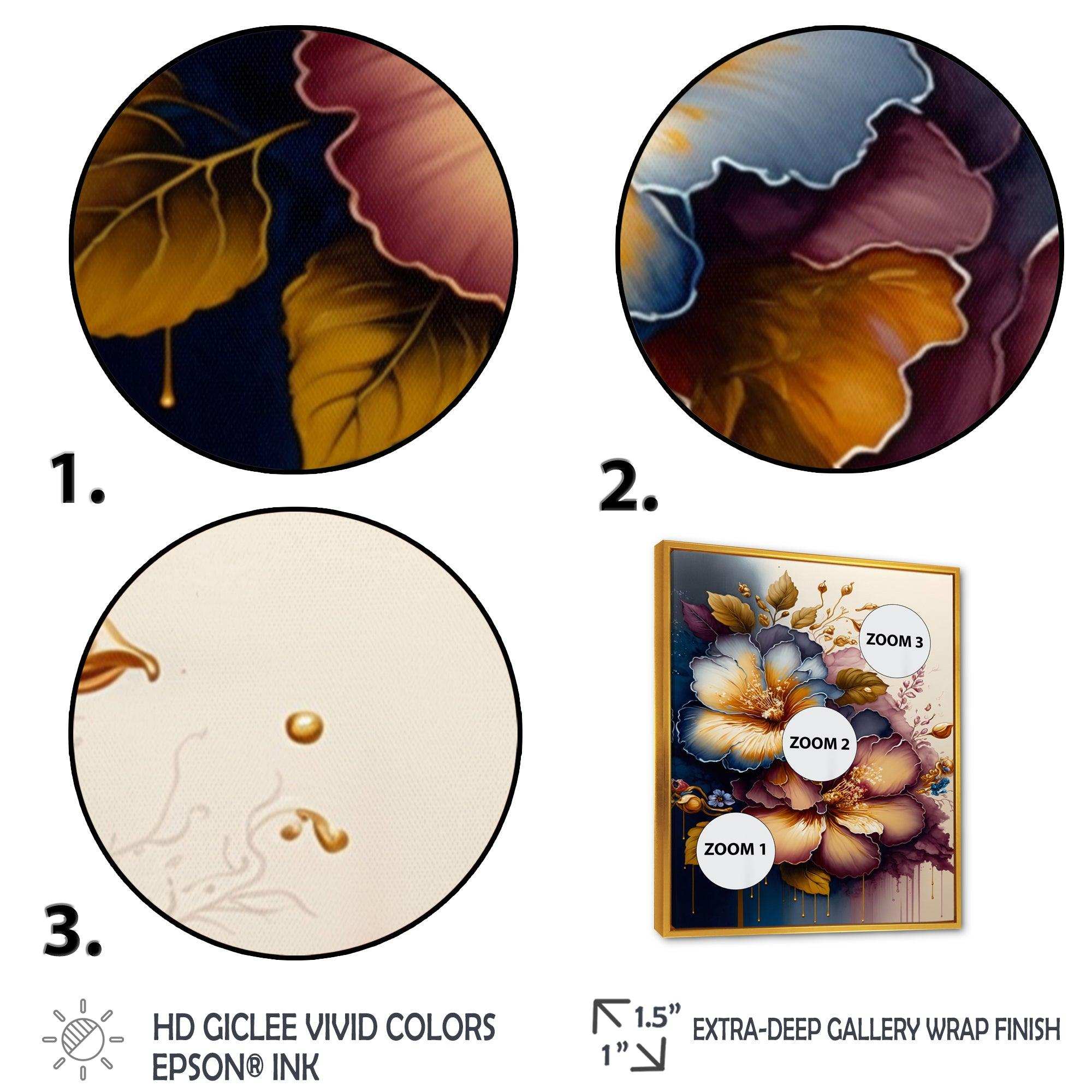 Burgundy And Blue Hibiscus Bunch II