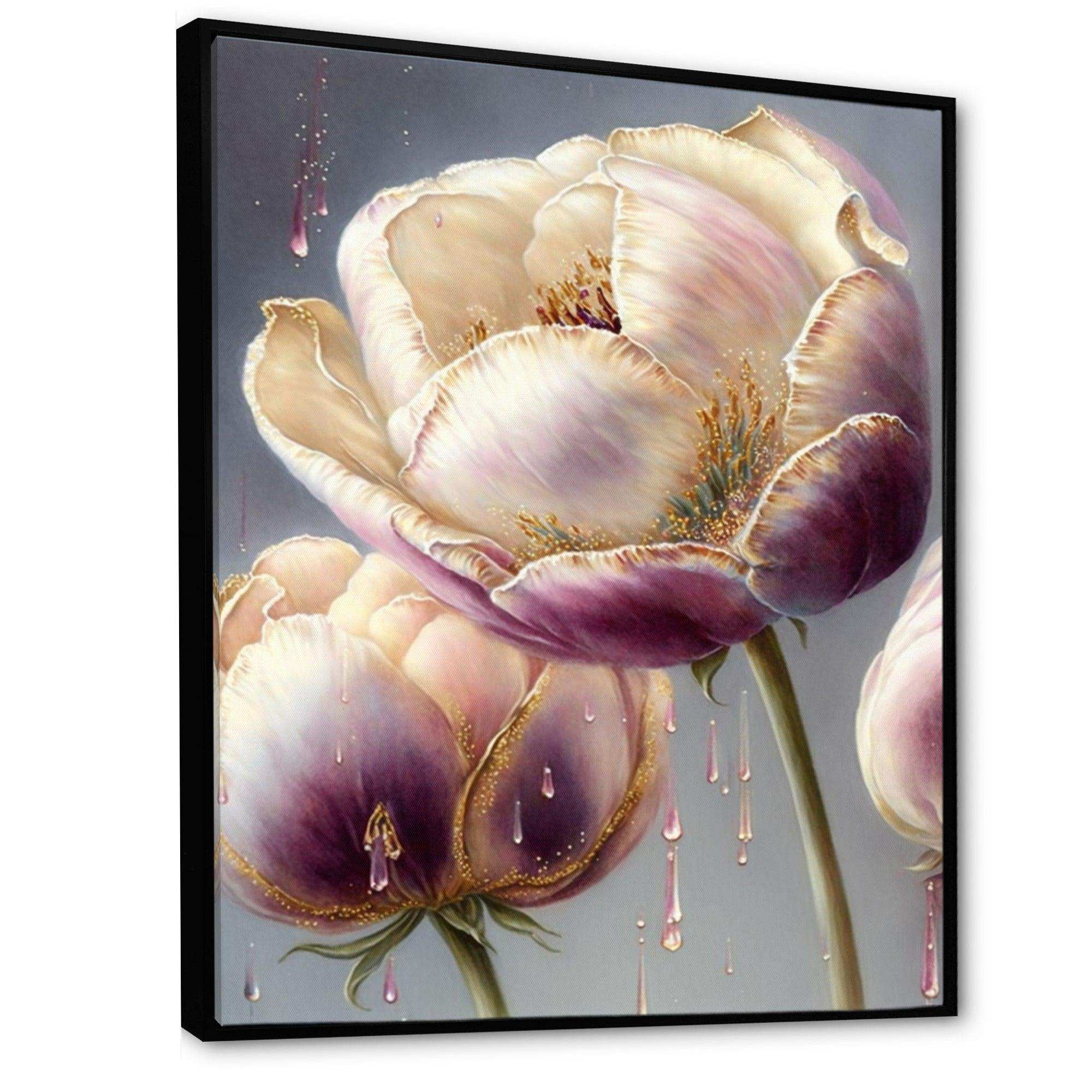 Cream And Purple Tulip II