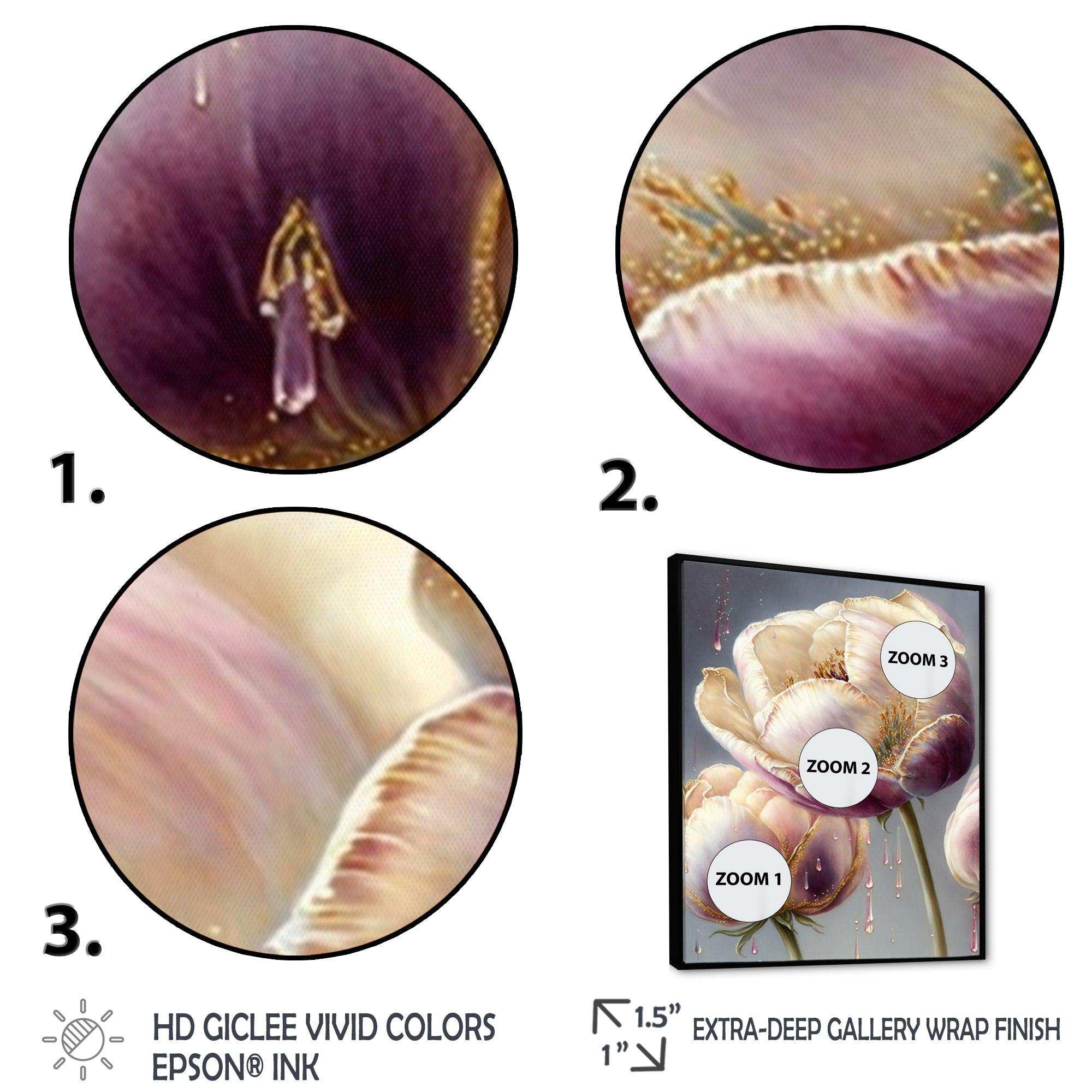 Cream And Purple Tulip II