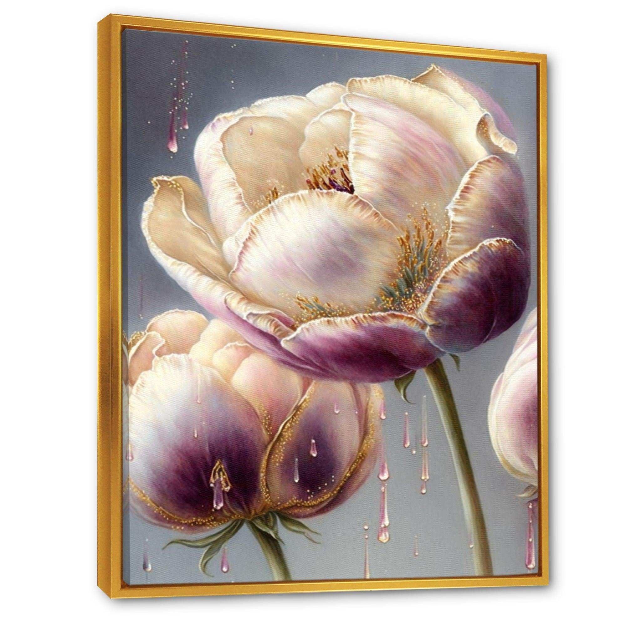Cream And Purple Tulip II