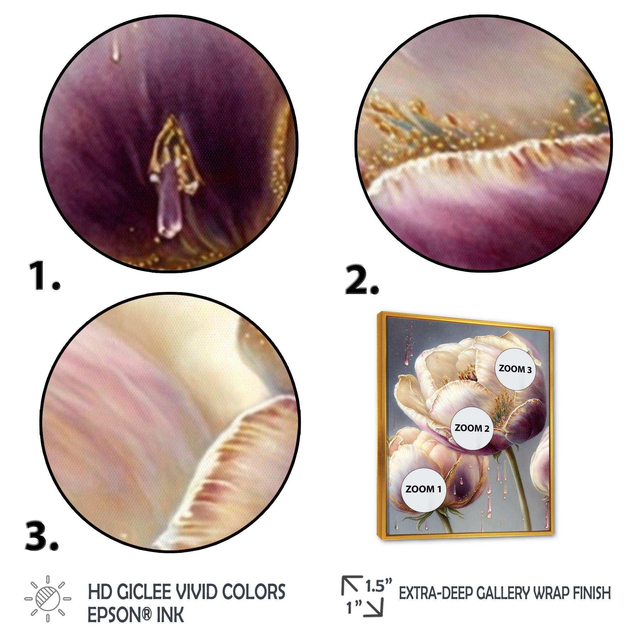 Cream And Purple Tulip II