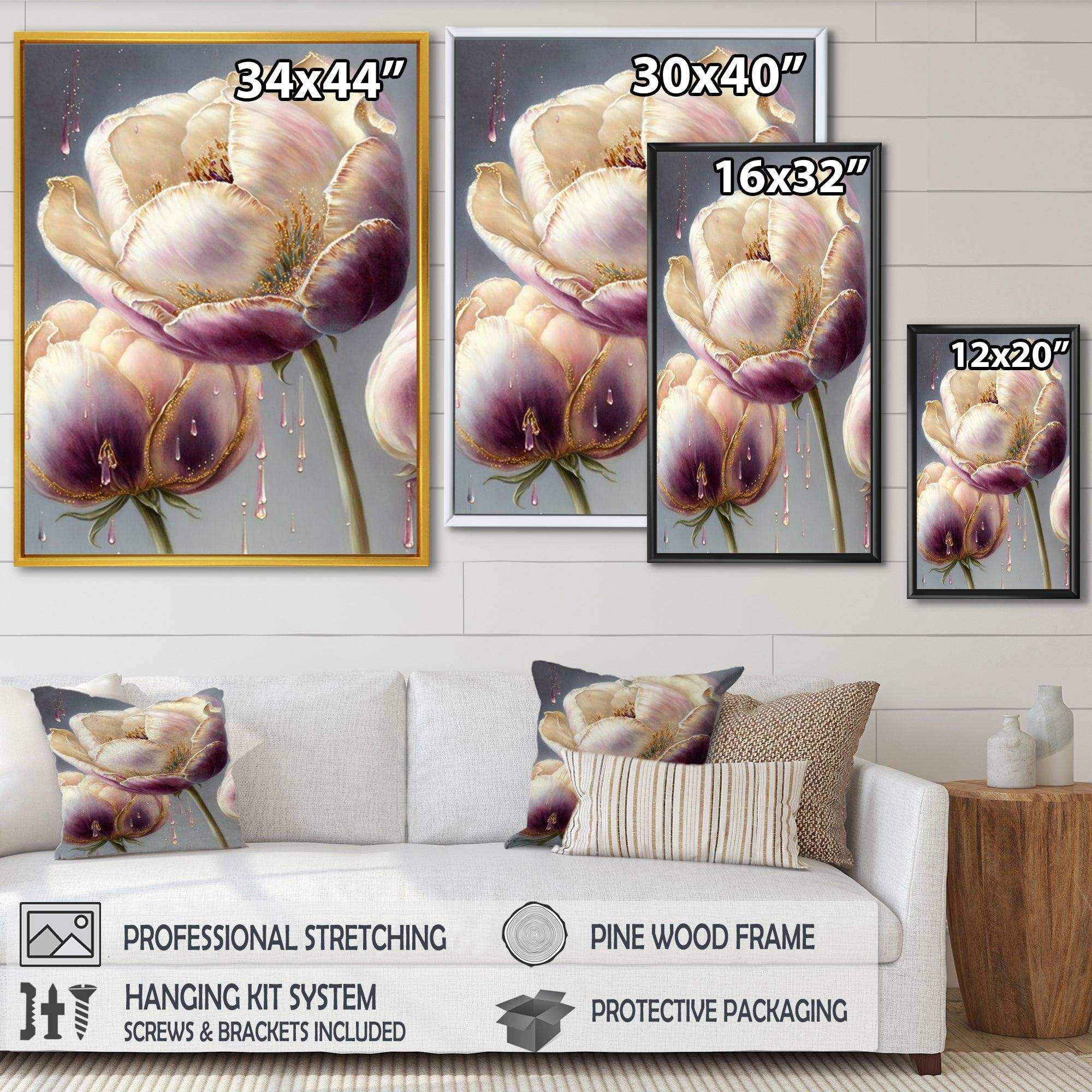 Cream And Purple Tulip II