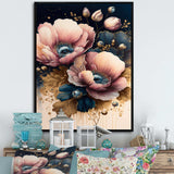 Bold Pink And Blue Poppy Flowers I