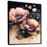 Bold Pink And Blue Poppy Flowers I