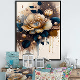 Brown And Blue Rose Design
