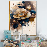 Brown And Blue Rose Design