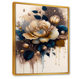 Brown And Blue Rose Design