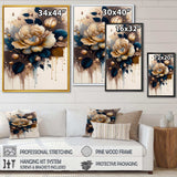Brown And Blue Rose Design