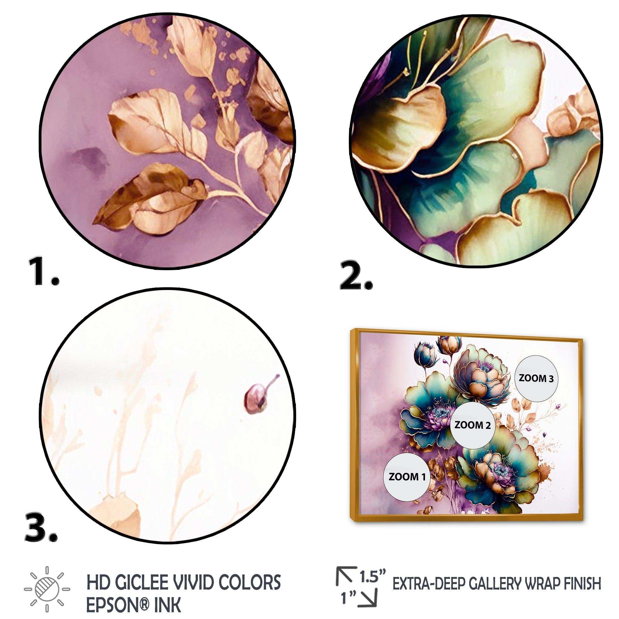 Green And Blue Violet Floral Design II