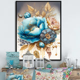 Blue And Gold Mixed Floral Bouquet I