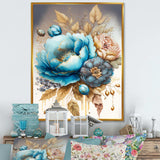 Blue And Gold Mixed Floral Bouquet I