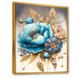 Blue And Gold Mixed Floral Bouquet I