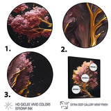 Abstract Pink And Gold Leaves II Framed Canvas Vibrant Black - 1.5Thick