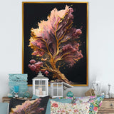 Abstract Pink And Gold Leaves II Canvas Canvas