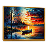 Canoe On The Lake In The Fall