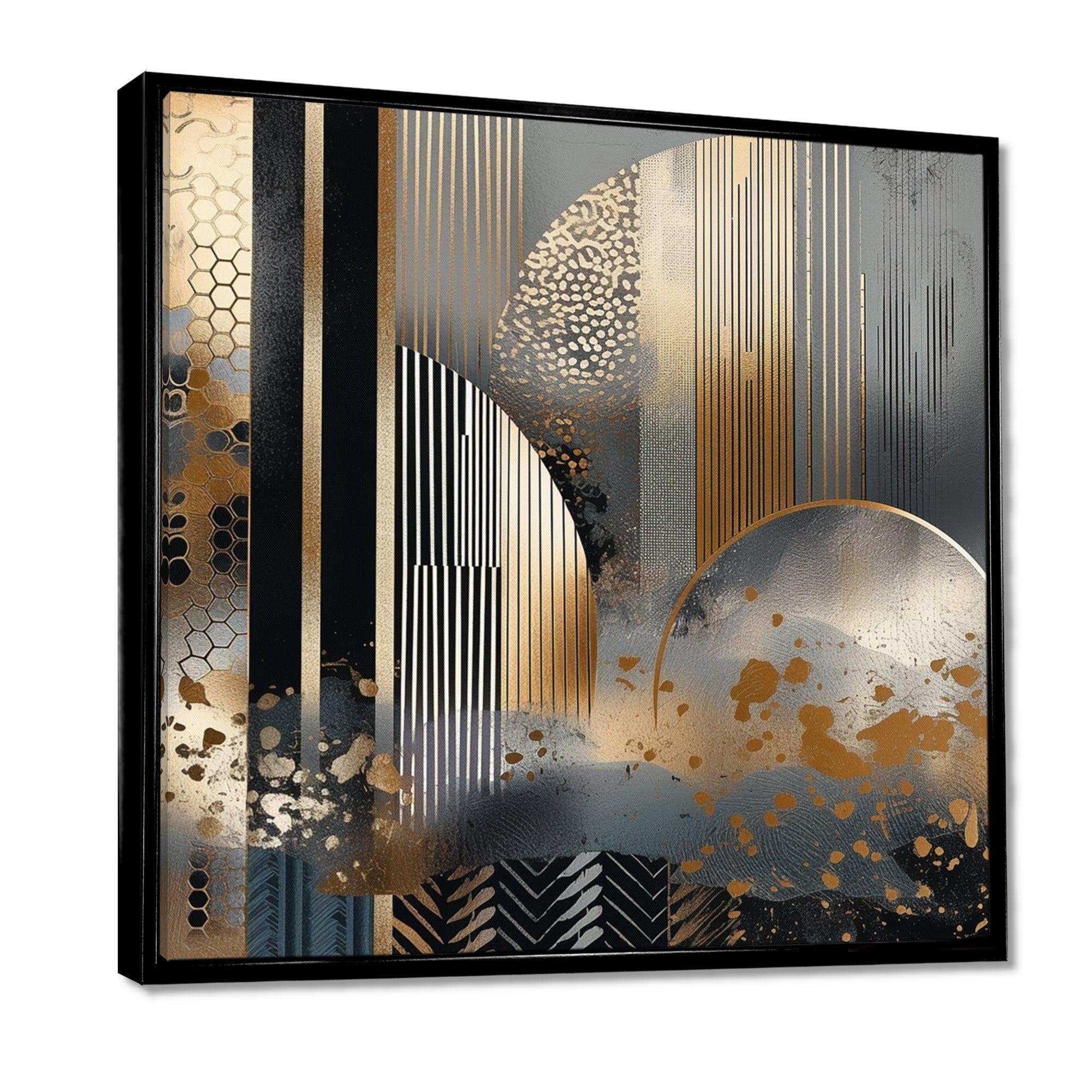 Shapes And Lines Abstract Marble IV - Abstract Canvas Wall Art