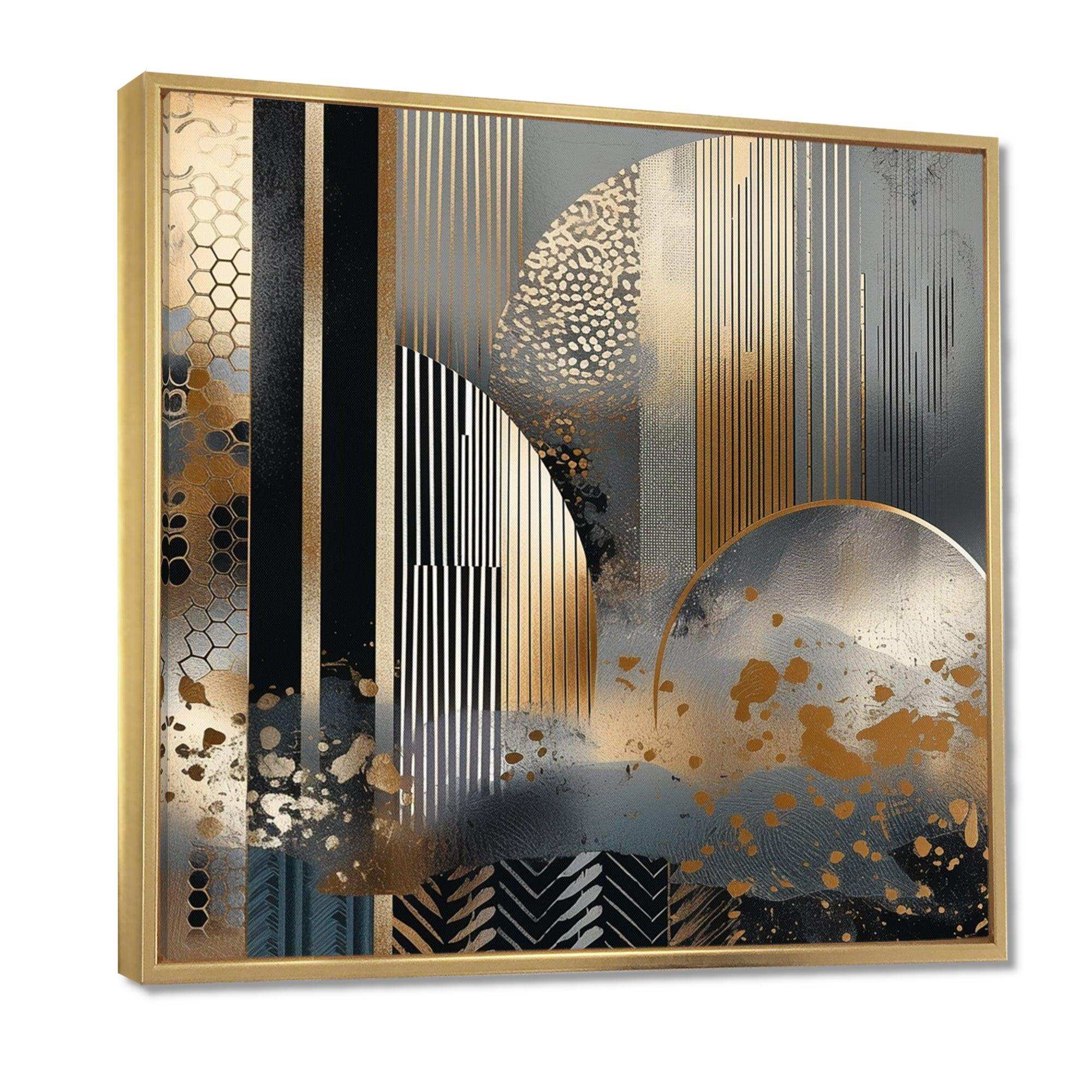 Shapes And Lines Abstract Marble IV - Abstract Canvas Wall Art