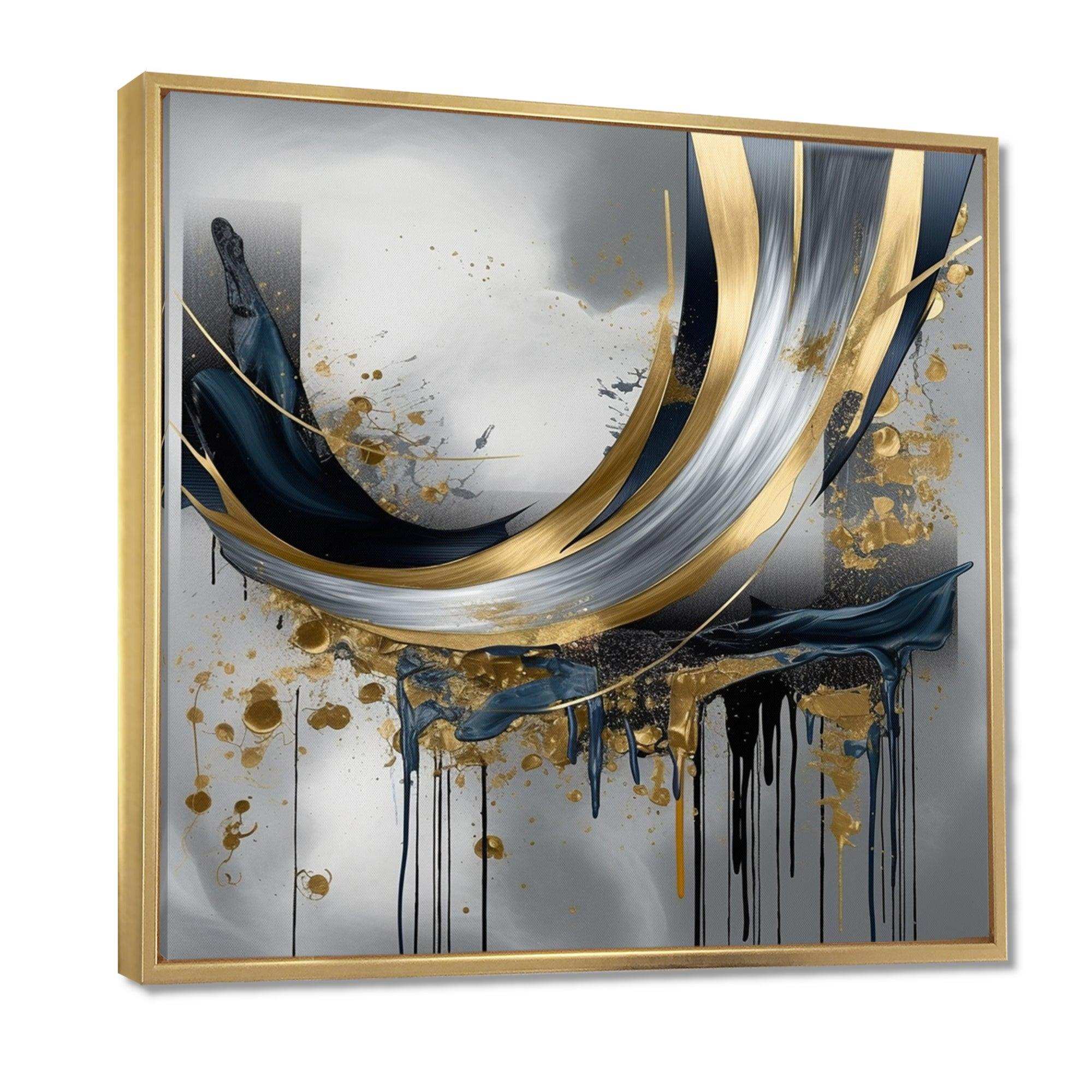 Shapes And Lines Abstract Marble V - Abstract Canvas Wall Art