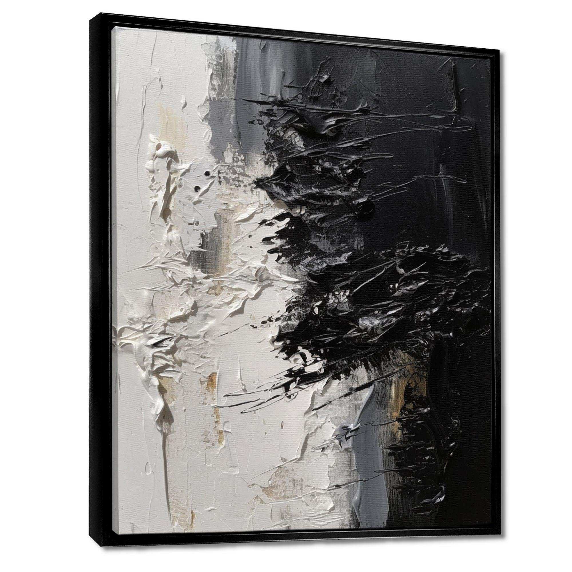 White And Black Tranquility Unleashed II - Abstract Canvas Wall Art