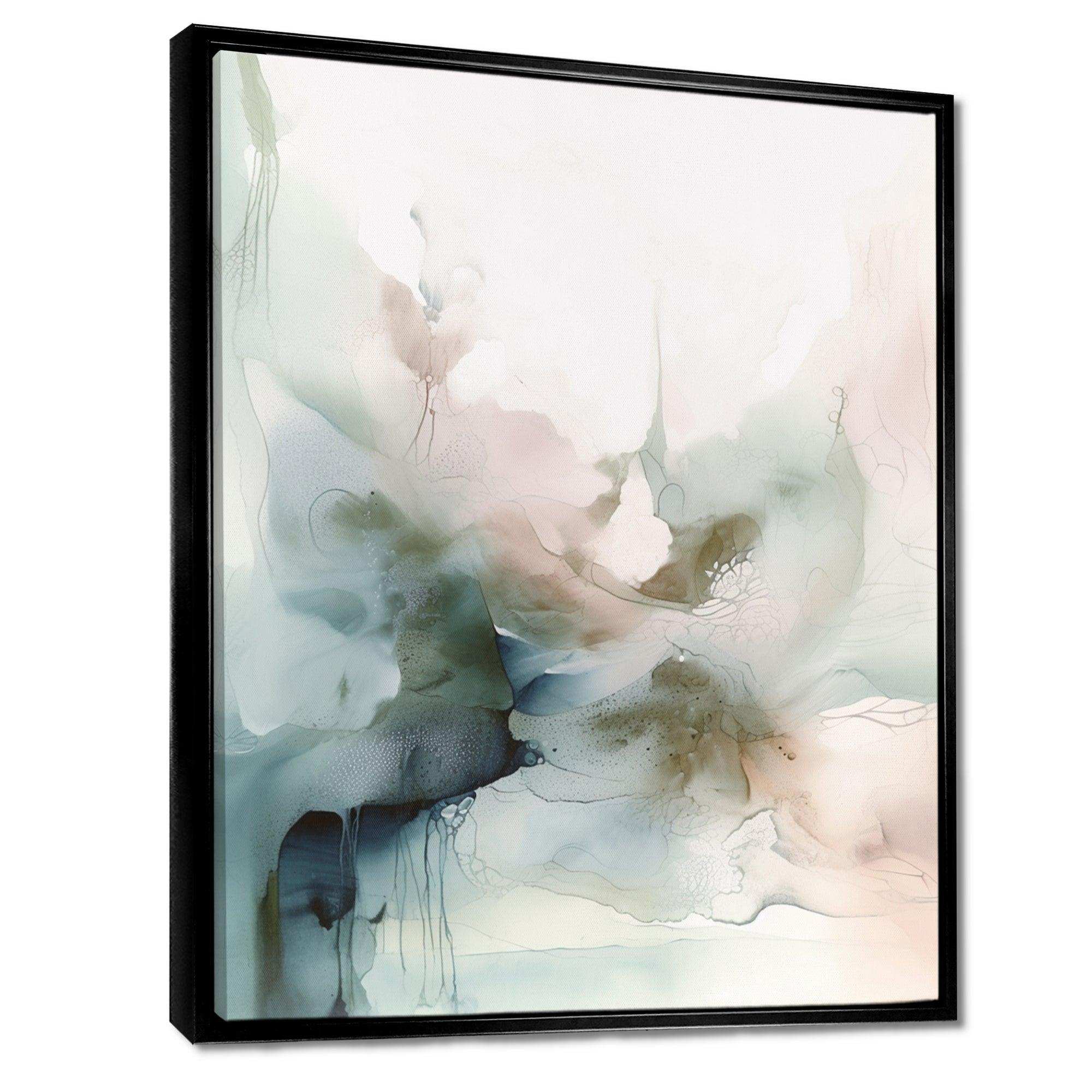 Green And Cream Essence Of Modernity II - Abstract Canvas Wall Art