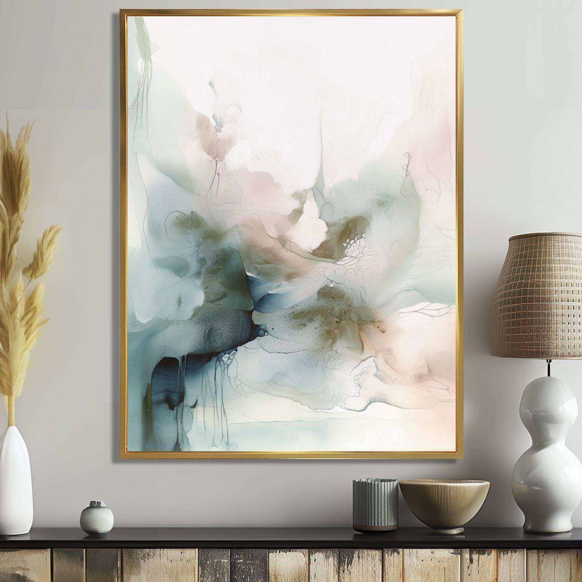 Green And Cream Essence Of Modernity II - Abstract Canvas Wall Art