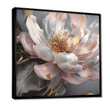 Marble Pink Gold Peony Flower III - Floral Canvas Wall Art