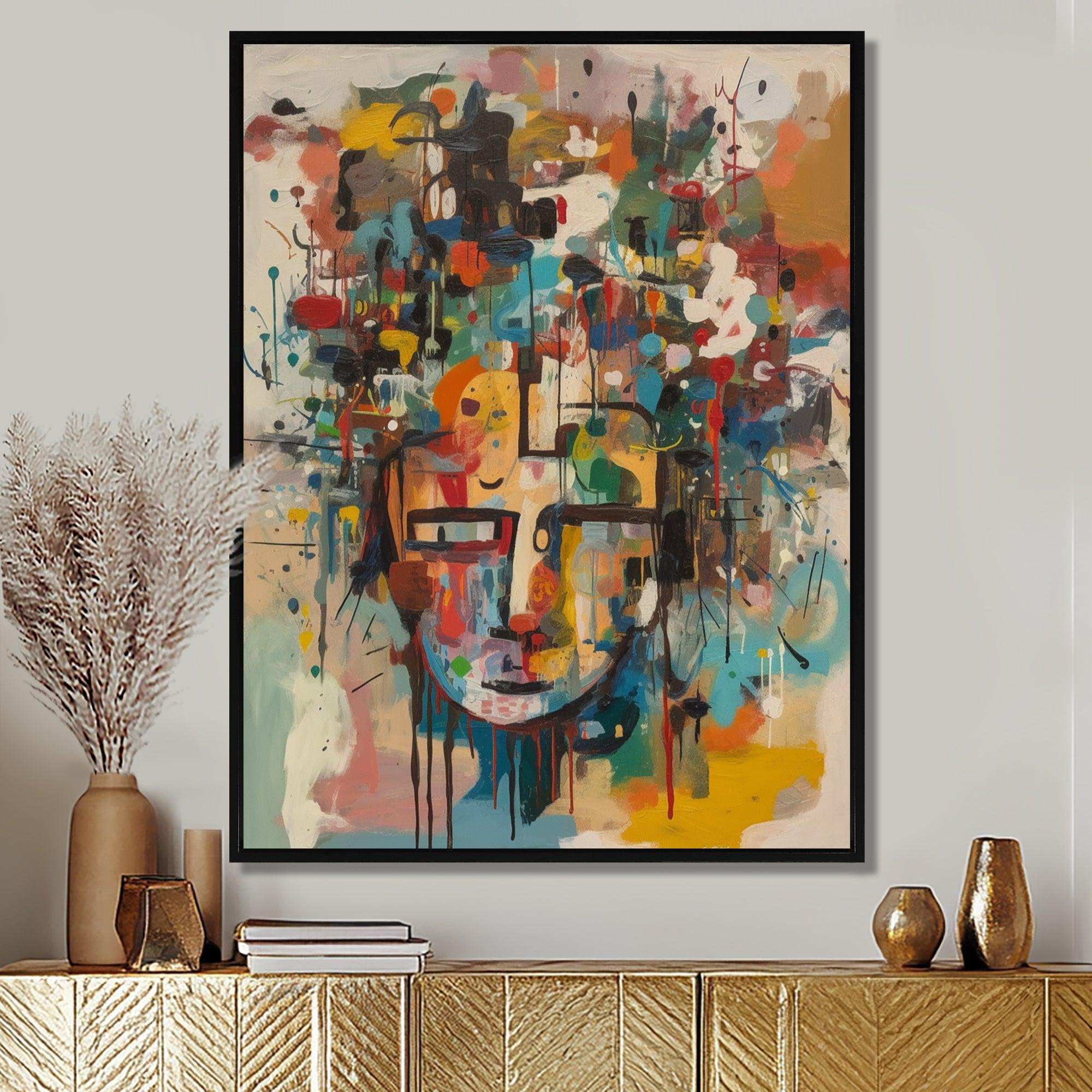 Abstract Face Portrait II - Abstract Canvas Wall Art