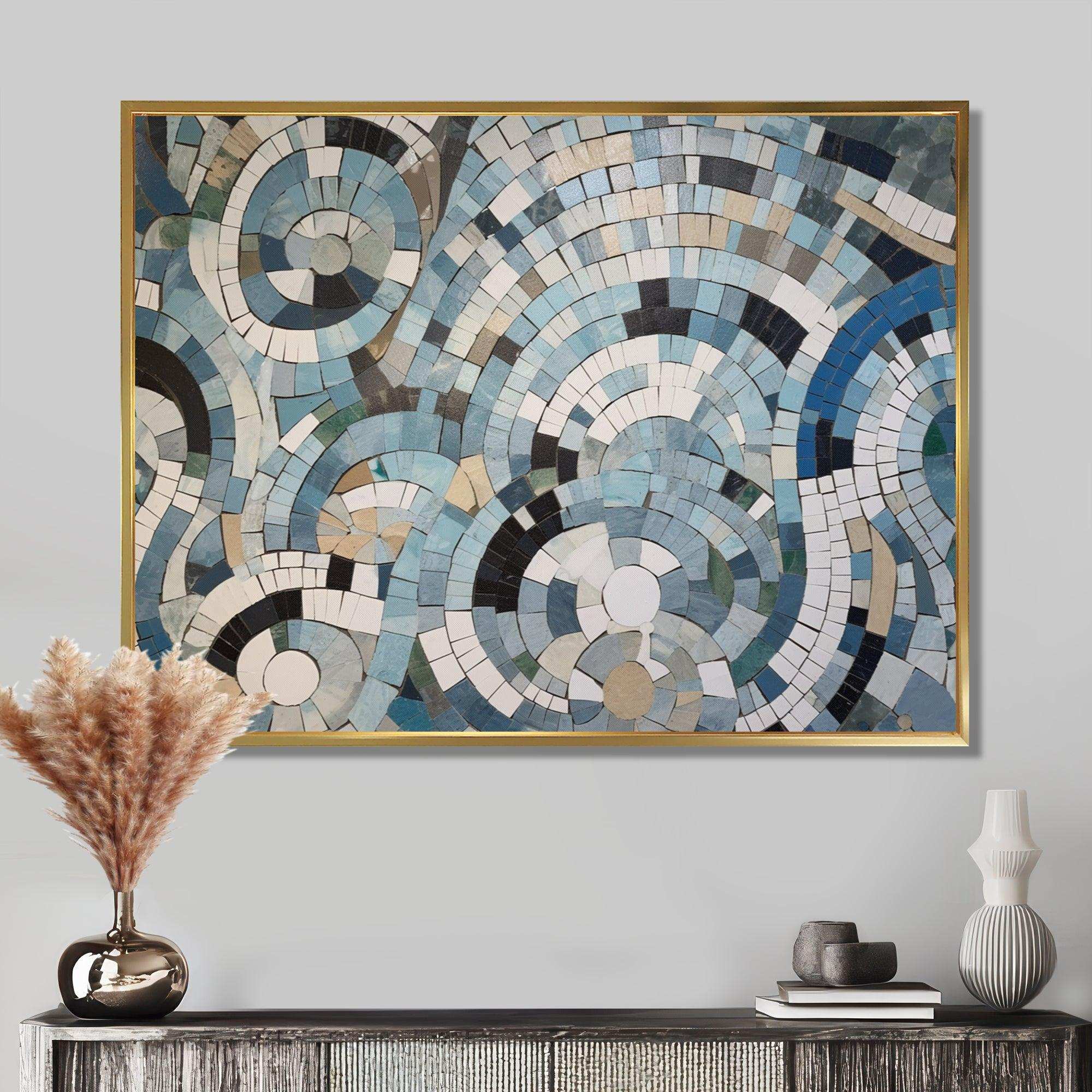 Blue And White Bohemian Medley - Geometric Canvas Wall Art