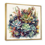 Green Red Cactus Scenery III - Floral Canvas Wall Art