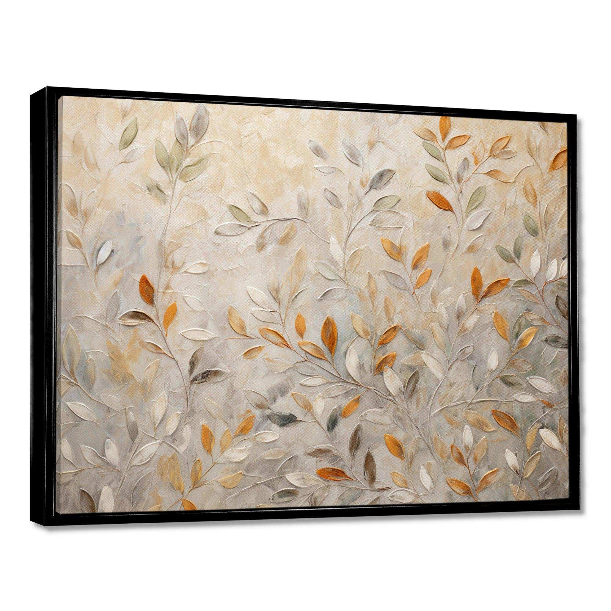 Beige Botanical Impressions I - Abstract Canvas Wall Art