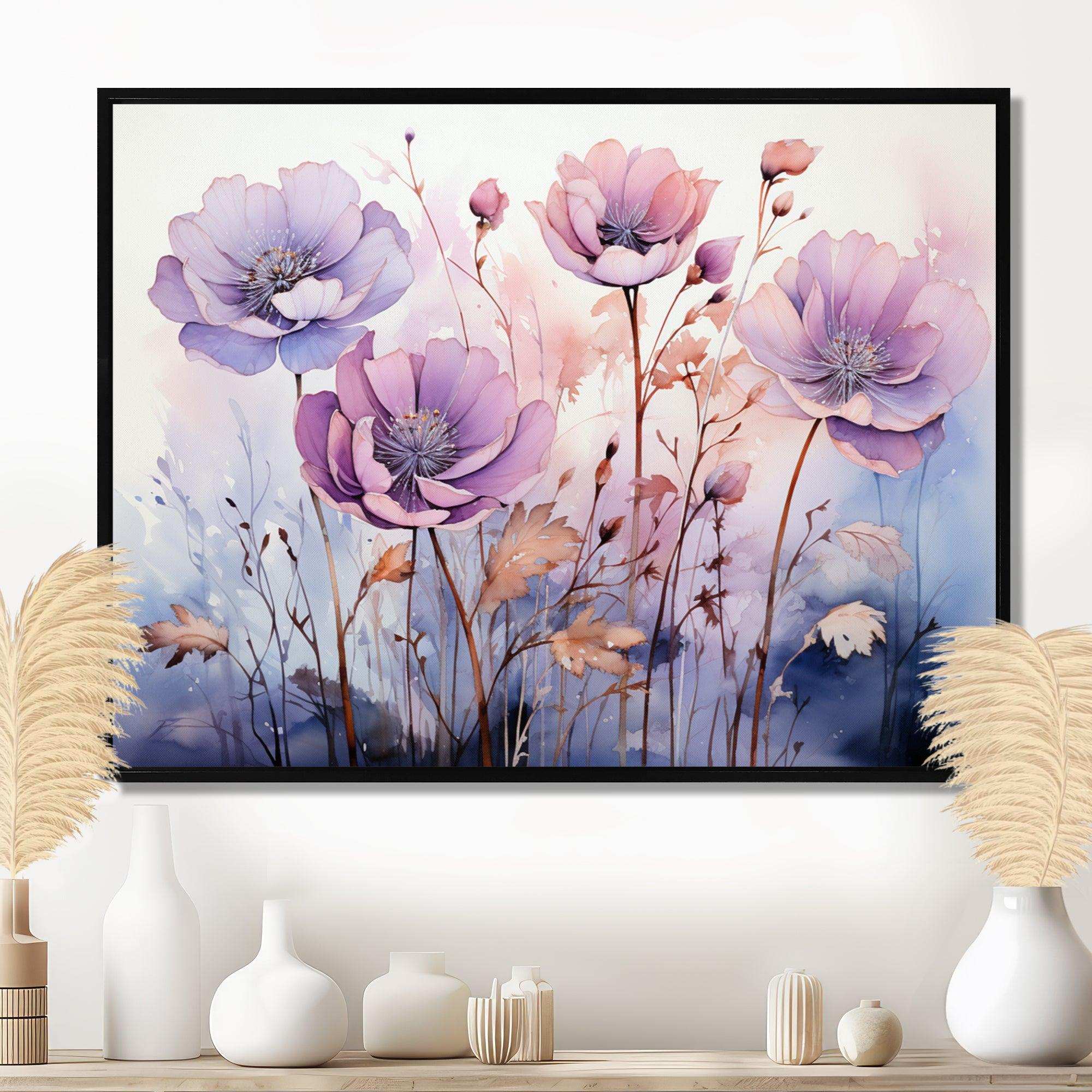 Purple Mystical Blooms II - Abstract Canvas Wall Art