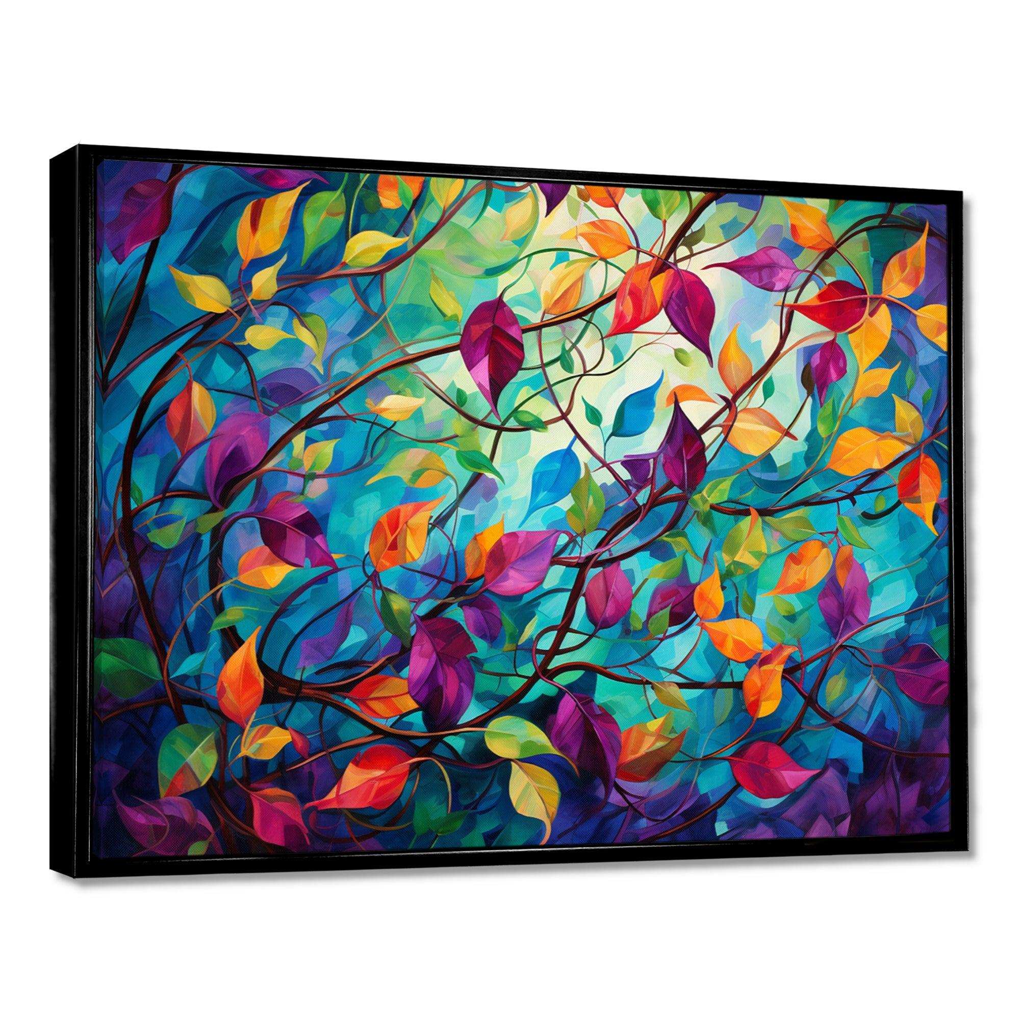Multicolor Vibrant Vines I - Abstract Canvas Wall Art