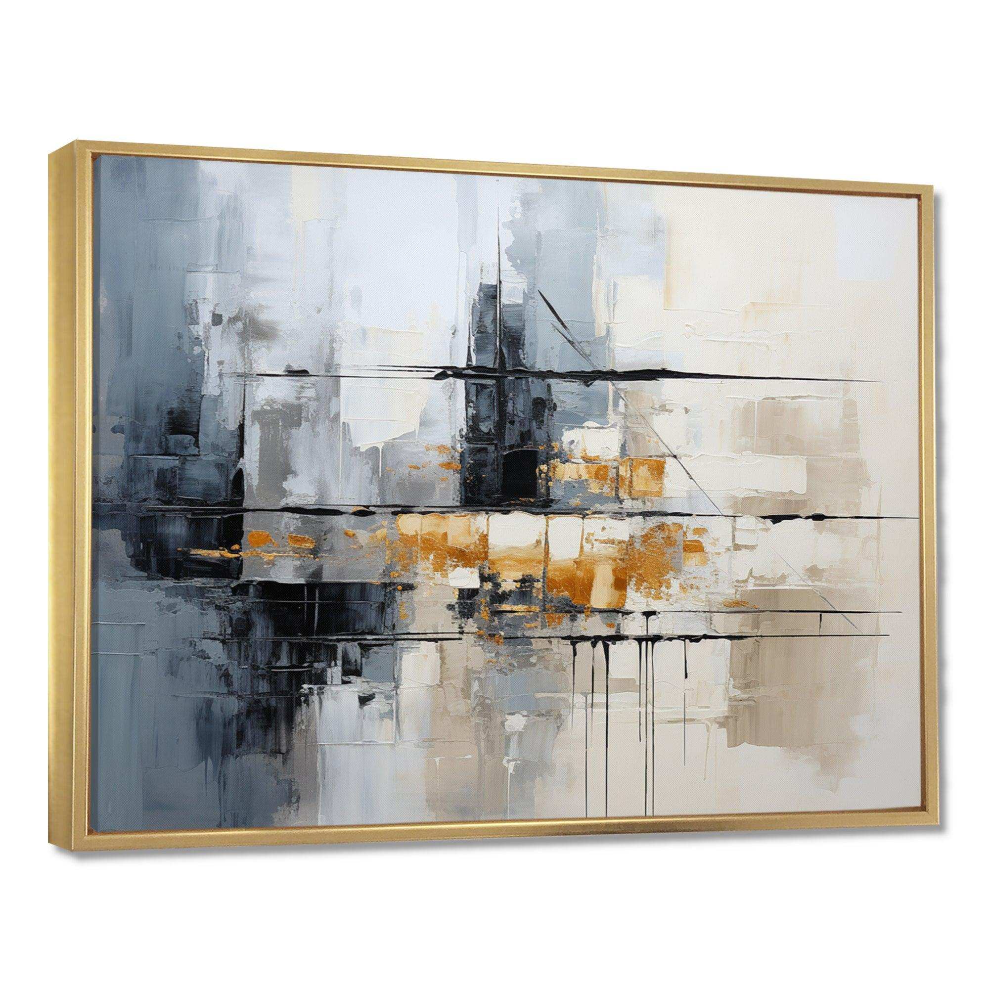 Grey Collage Reflections II - Abstract Canvas Wall Art