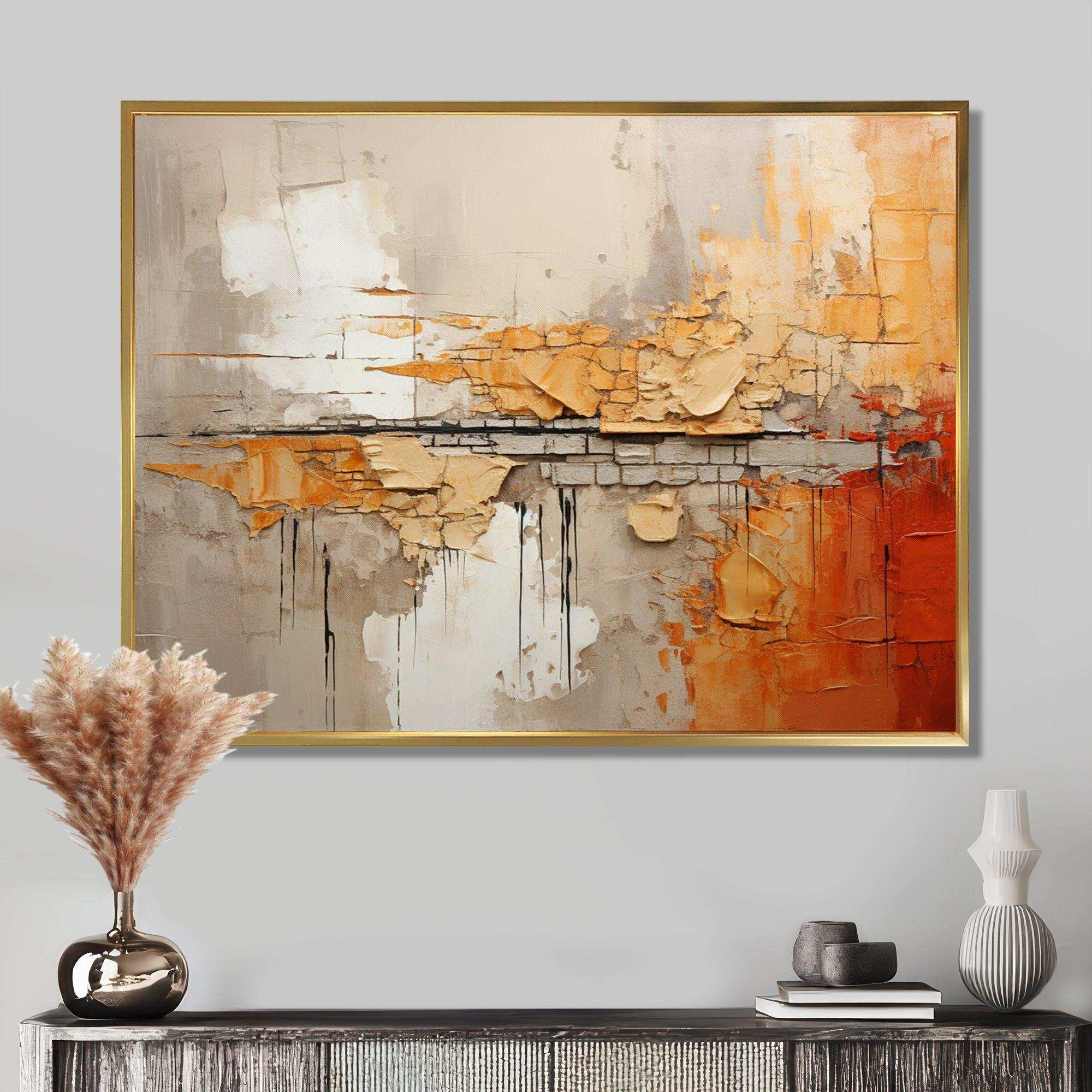 Orange Impressions I - Abstract Canvas Wall Art