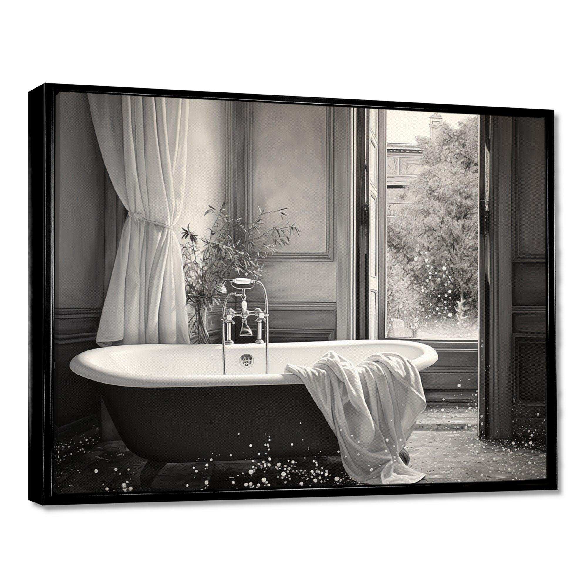 Minimalism Bath Of Serenity III - Illustration Canvas Wall Art