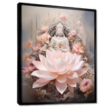 Pink Buddhism Lotus Of Wisdom - Spiritual Canvas Wall Art