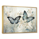 Blue Beige Butterfly Wings Of Serenity - Animals Canvas Wall Art