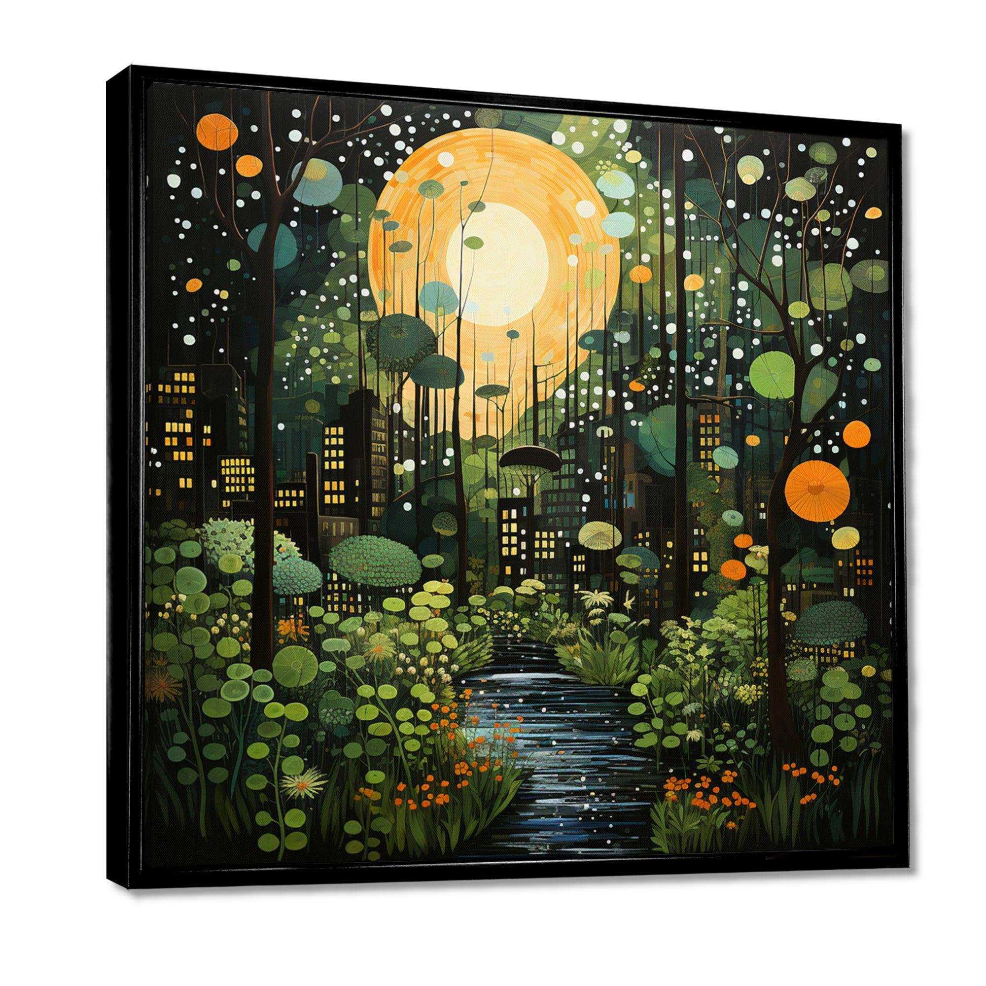 Green Yellow Urban Jungle I - Abstract Canvas Wall Art