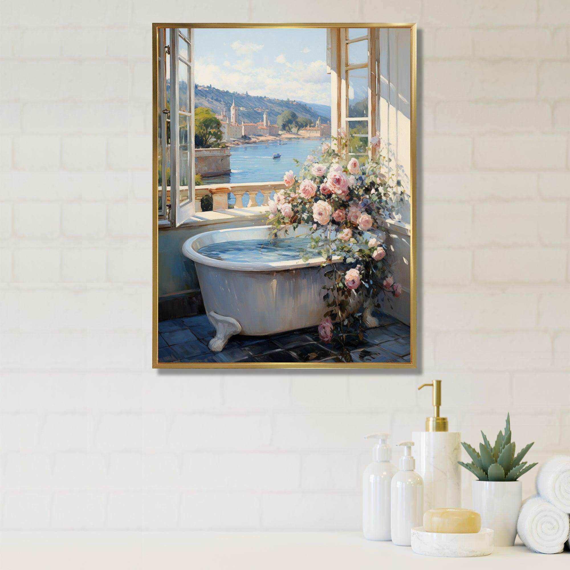 French Bathroom - Humor Canvas Wall Art