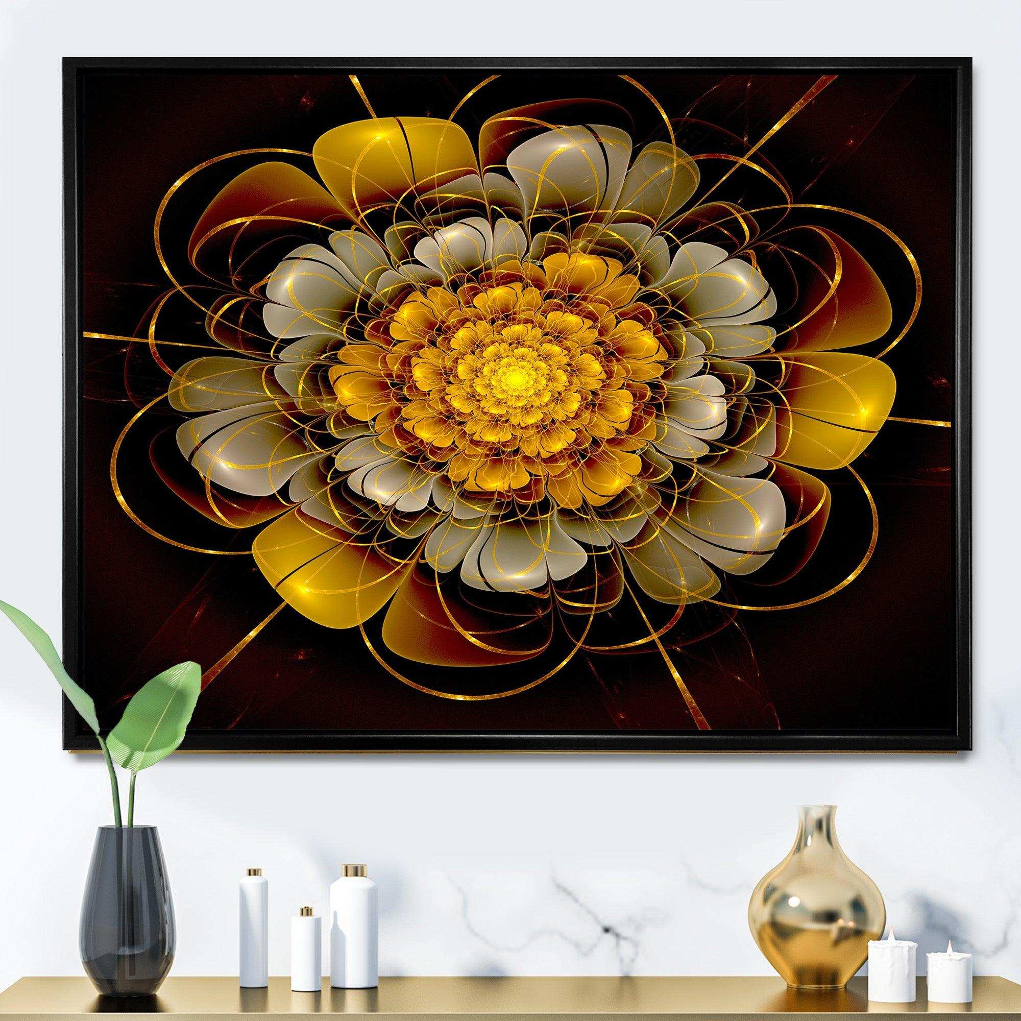 Dark Gold Fractal Flower