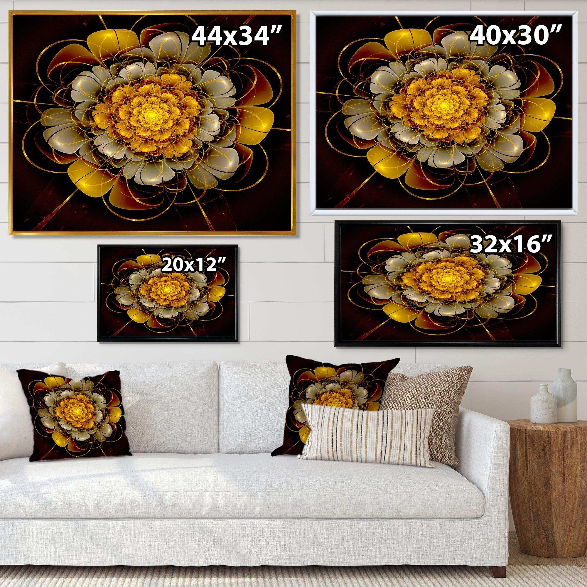 Dark Gold Fractal Flower