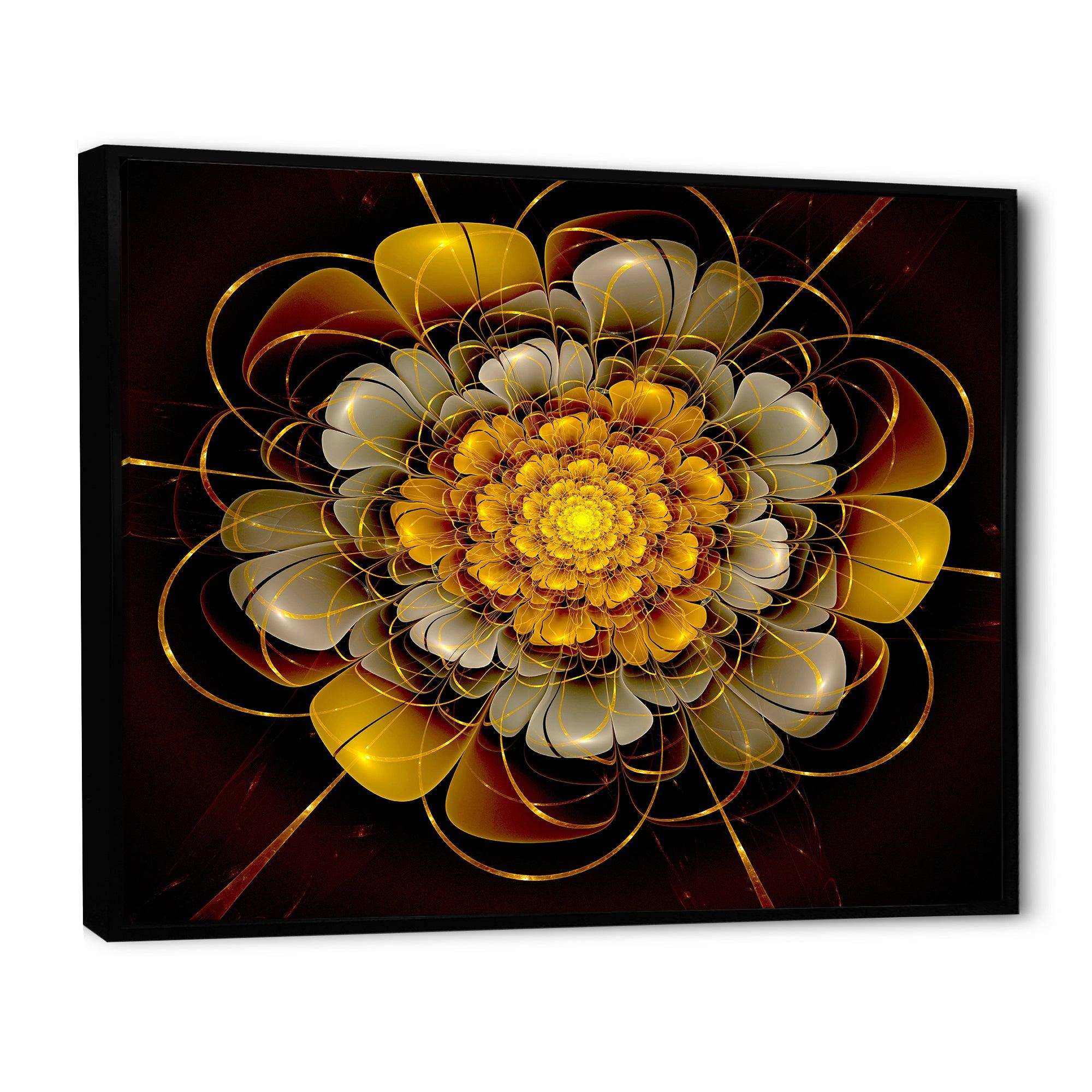 Dark Gold Fractal Flower