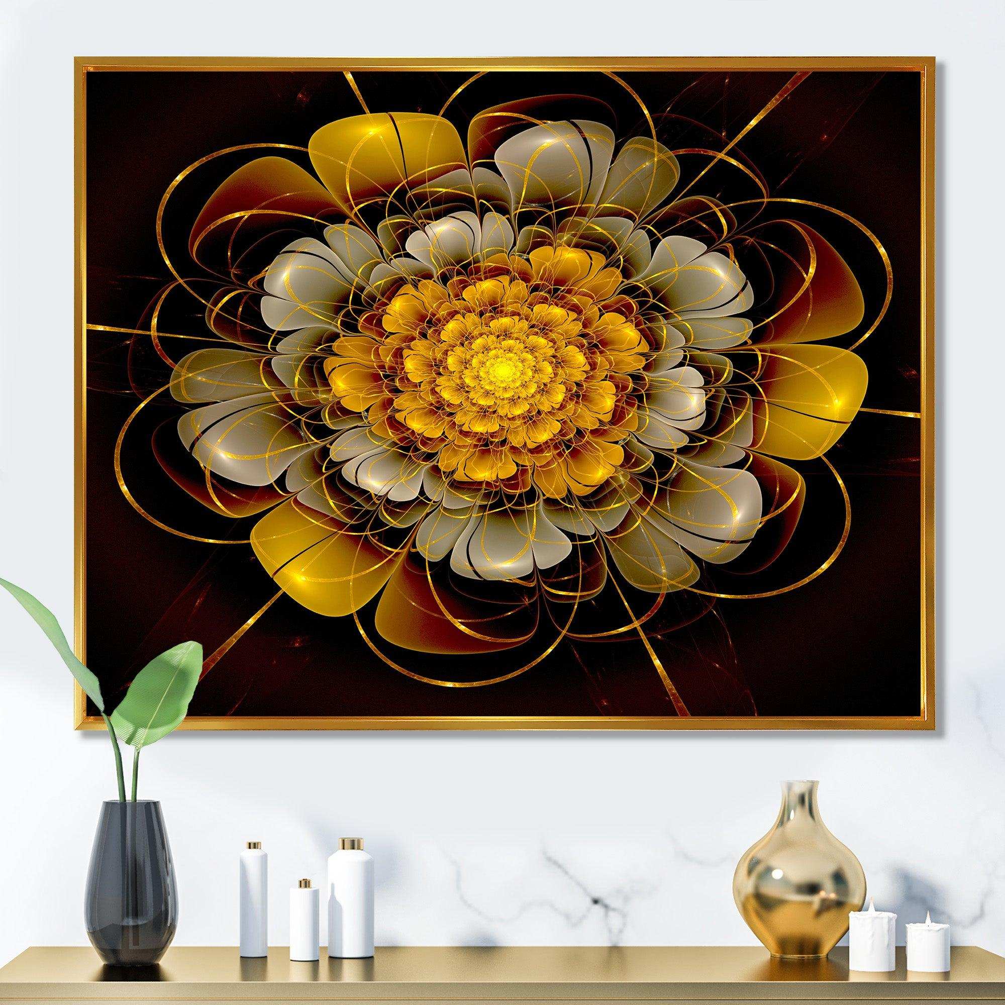 Dark Gold Fractal Flower