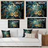 Symmetrical Blue Gold Fractal Flower