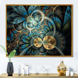 Symmetrical Blue Gold Fractal Flower