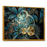 Symmetrical Blue Gold Fractal Flower