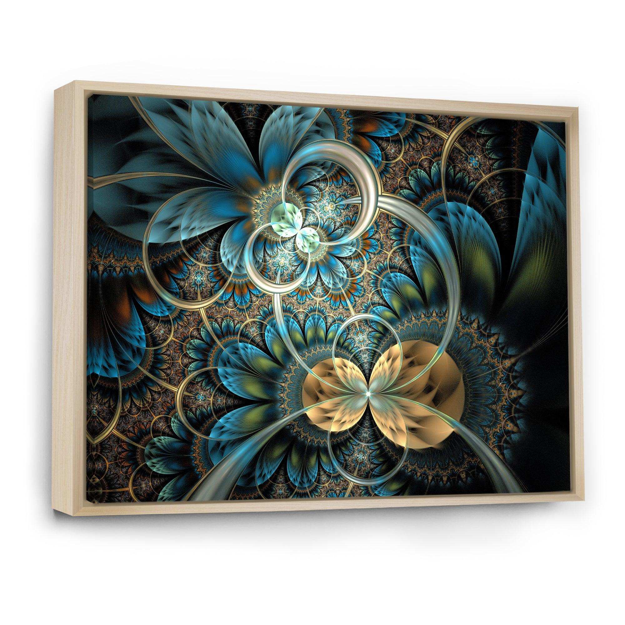 Symmetrical Blue Gold Fractal Flower