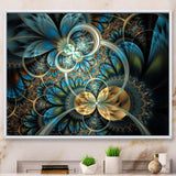 Symmetrical Blue Gold Fractal Flower