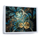 Symmetrical Blue Gold Fractal Flower