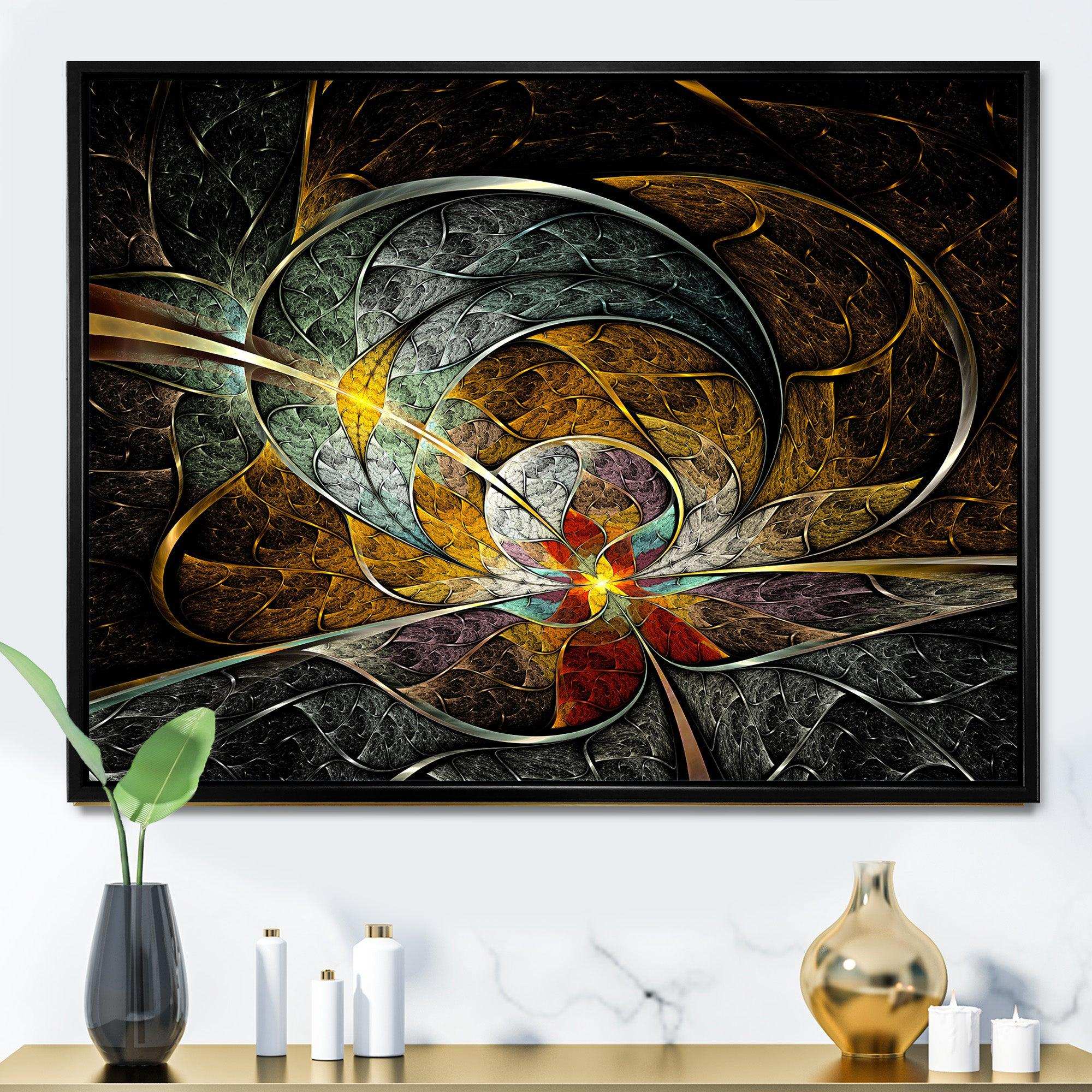 Symmetrical Yellow Digital Art Flower